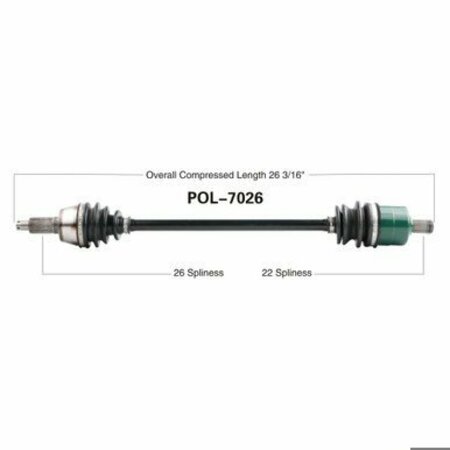 WIDE OPEN OE Replacement CV Axle for POL FRONT RANGER 500/700/800 POL-7026